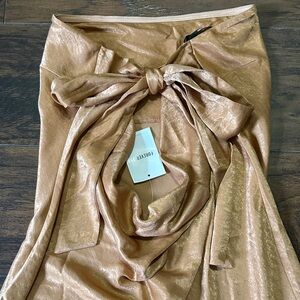 Gold Strapless Dress With Tie Back